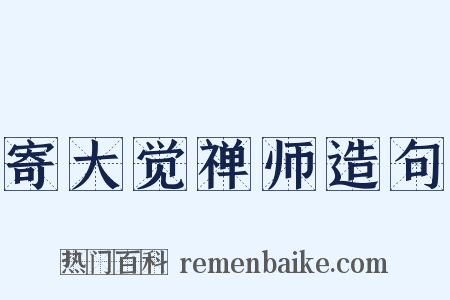 寄大觉禅师造句是什么意思的图片